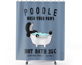 Poodle Shower Curtain, Dog Shower Curtains, Bath Curtain, Bathroom Decor Bathroom Curtains, Housewarming Gift, Poodle Gifts