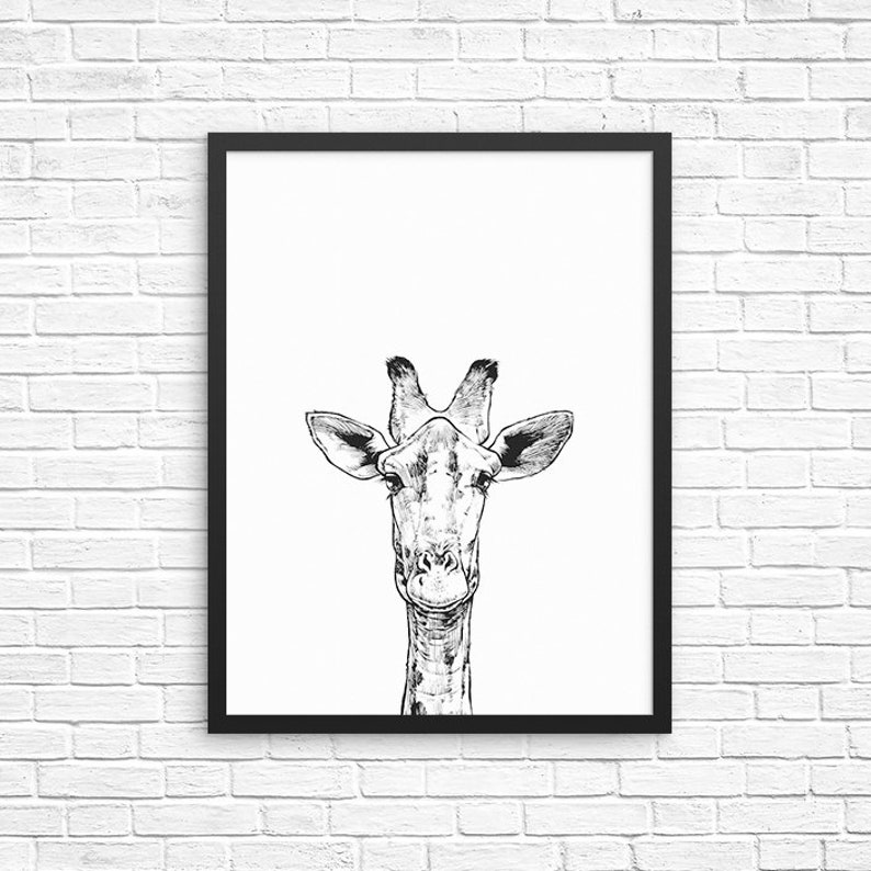 Giraffe Wall Art Giraffe Print Safari Animal Decor Animal Etsy