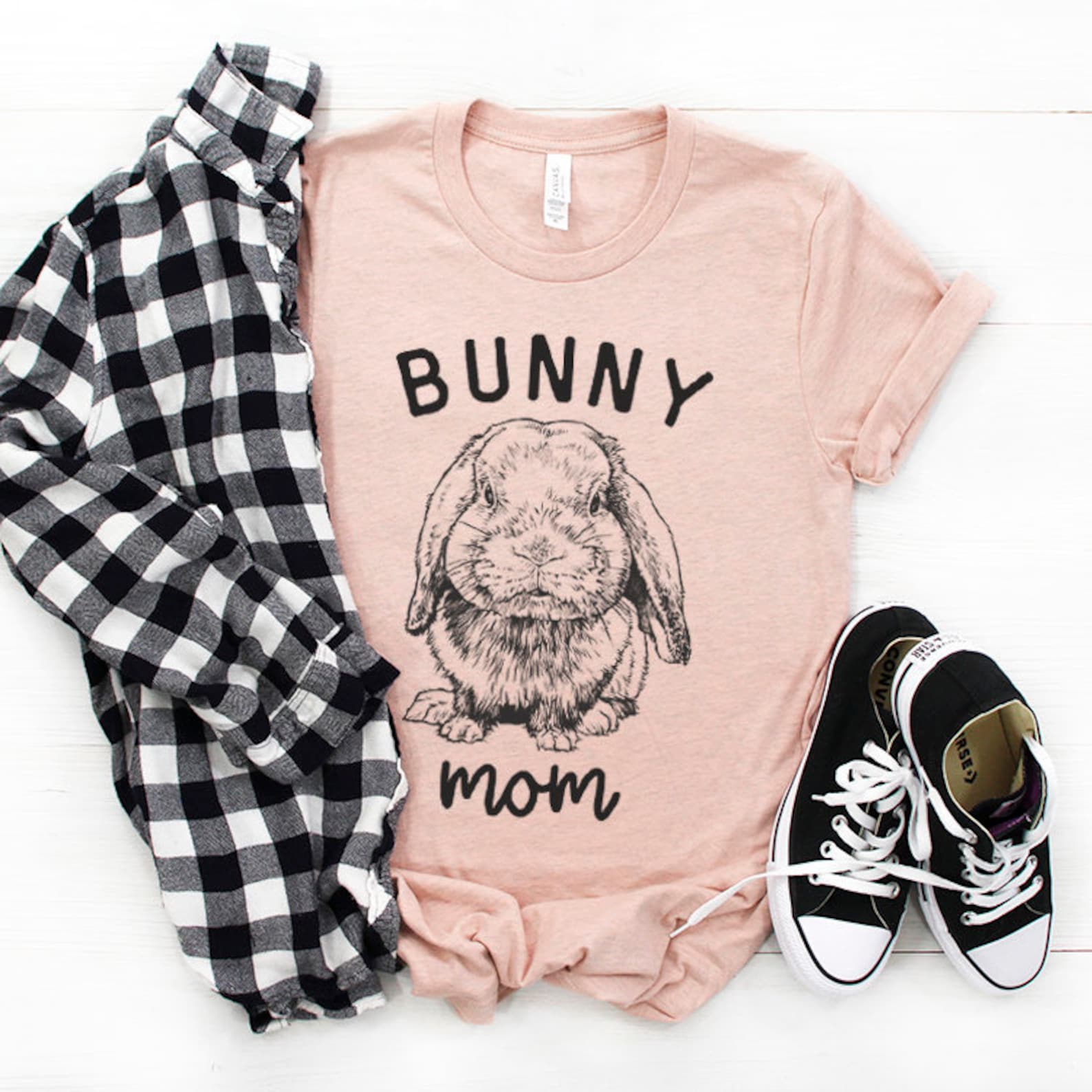 Bunny Mom Shirt Rabbit Tee T-shirt Animal Pet Tshirt Rabbit | Etsy