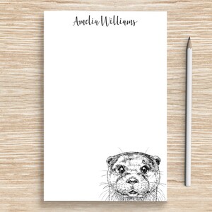 Otter Notepad, Personalized Otter Notepad, Custom Stationery, Teacher Coworker Veterinarian Graduation Gift, Otter Lover Gifts