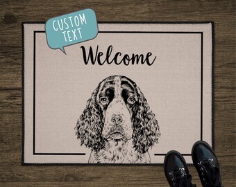 English Springer Spaniel Door Mat, Dog Custom Doormat, Personalized Welcome Mat, Large Floor Mat, Realtor Gift for Clients, Closing Gift