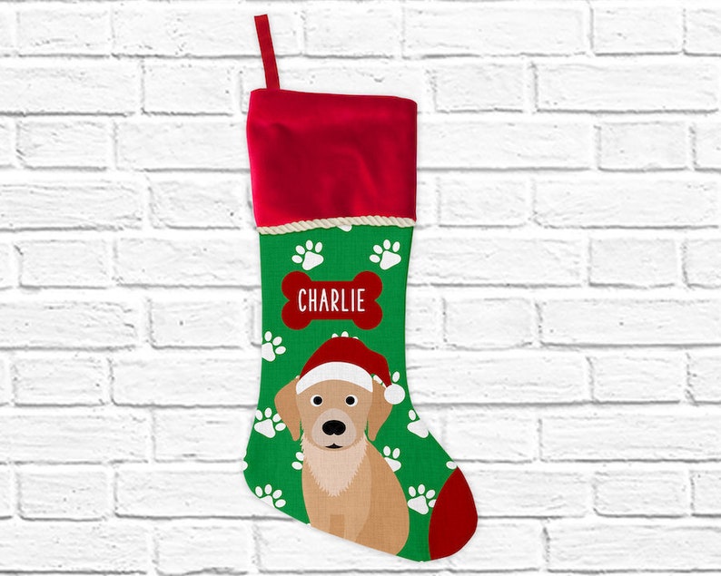 Golden Retriever Dog Stocking Personalized Christmas Etsy