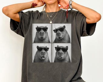 Capybara Shirt, Photobooth Capybara Tshirt, Funny Animal Comfort Colors Shirt, Capybara Lover Gifts