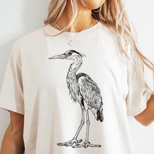 Heron Shirt, Heron Sweatshirt, Cute Heron Lover Gift, Funny Bird Lover Gift, Heron Animal Tshirt