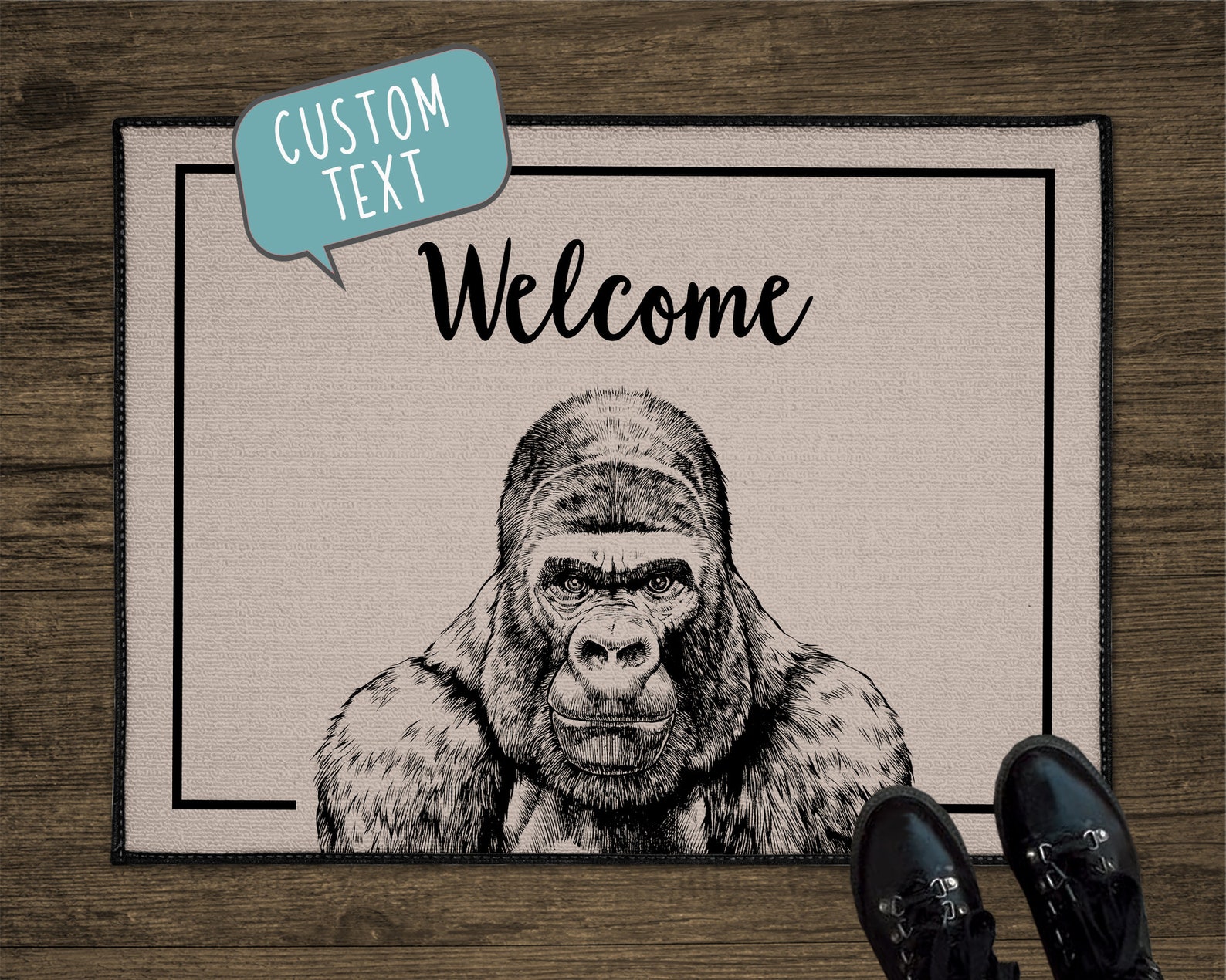 Gorilla Door Mat Animal Custom Front Doormat Personalized Etsy