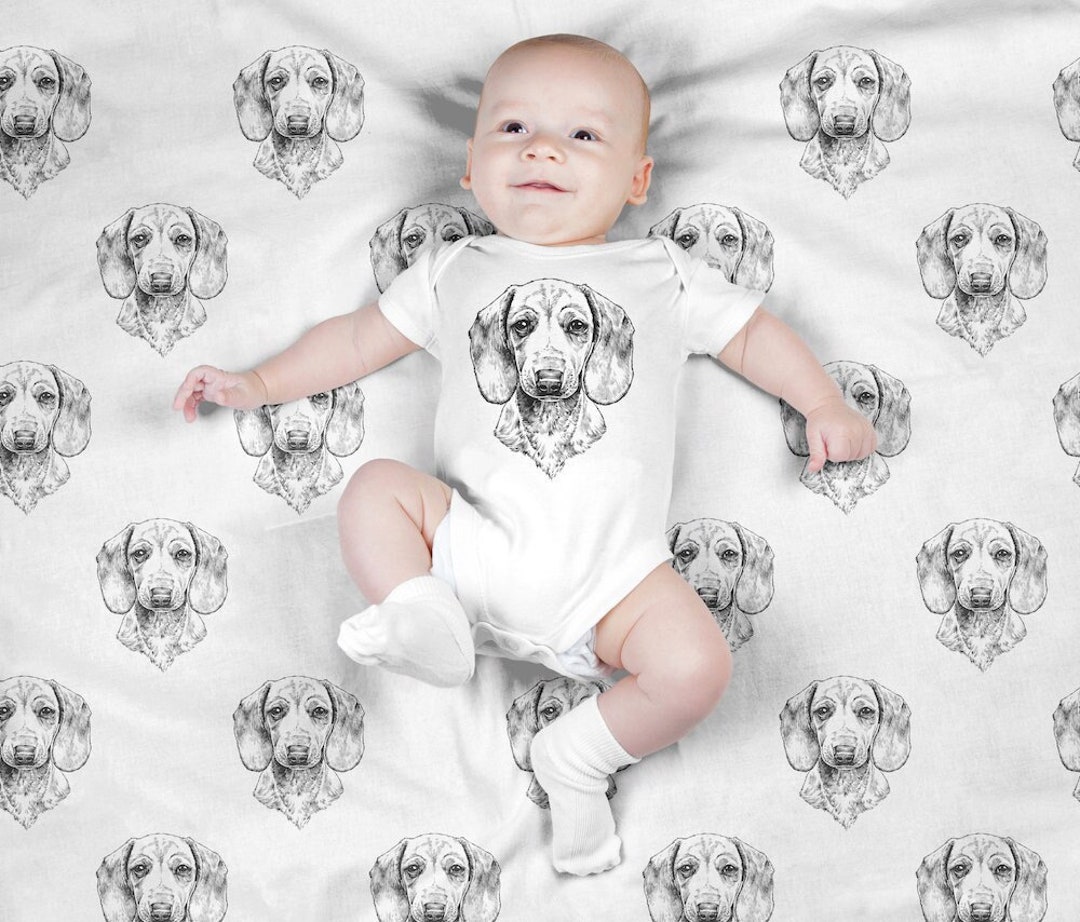 Dachshund Baby Blanket Weenie Doxie Dog Swaddle Blanket Set Etsy