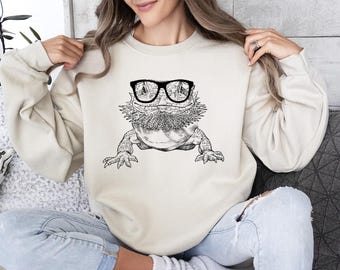 Bearded Dragon Shirt, Beardie Sweatshirt, Cute Lizard Lover Gift, Funny Pogona Reptile Animal Lover Gift, Bearded Dragon Mom Tshirt