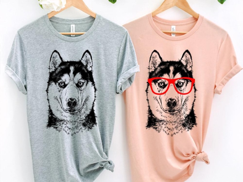 Funny and Cute Nerdy Dog Wearing Glasses shirt for Siberian Husky lovers! This Huskies Dog art tshirt, tank top, kids tee, youth or sweatshirt is a perfect gift for Siberian Husky Mom, Husky Dog Dad and Dog Lover.