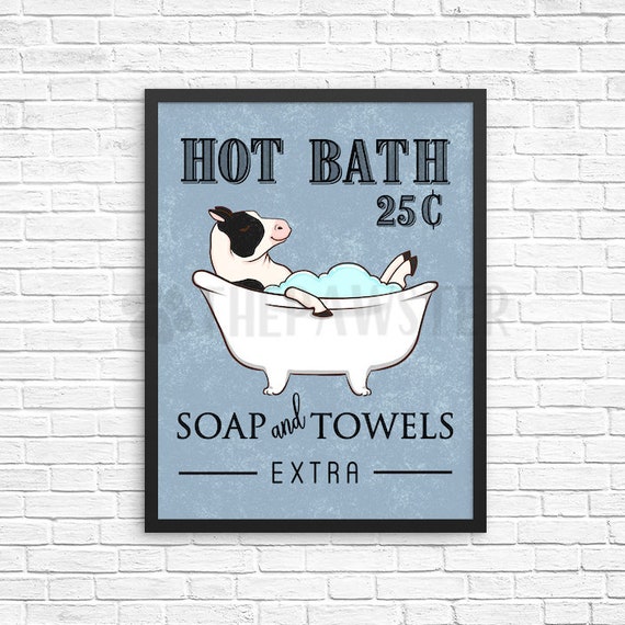 Cow Bathroom Wall Decor Farm Animal Funny Bathroom Art Print Etsy