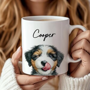 Bernedoodle Mug, Custom Dog Name Coffee Mug, Cute Bernedoodle Gift, Doodle Dog Mom, Bernedoodle Dad, Funny Bernedoodle Owner Gifts