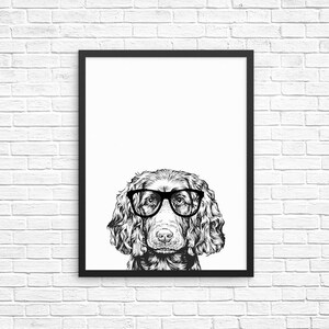 Boykin Spaniel Wall Art, Boykin Spaniel Dog Portrait Print, Farmhouse Sign, Wall Decor, Pet Dog Nursery Decor, Poster, Boy Girl Room Decor