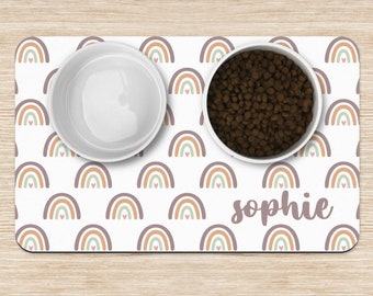 Personalized Pet Placemat, Rainbow Dog mat, Custom Pet Food Mats, Dog water bowl mat, Pet Bowl Mats, Cat Feeding Mat, New Puppy Gift