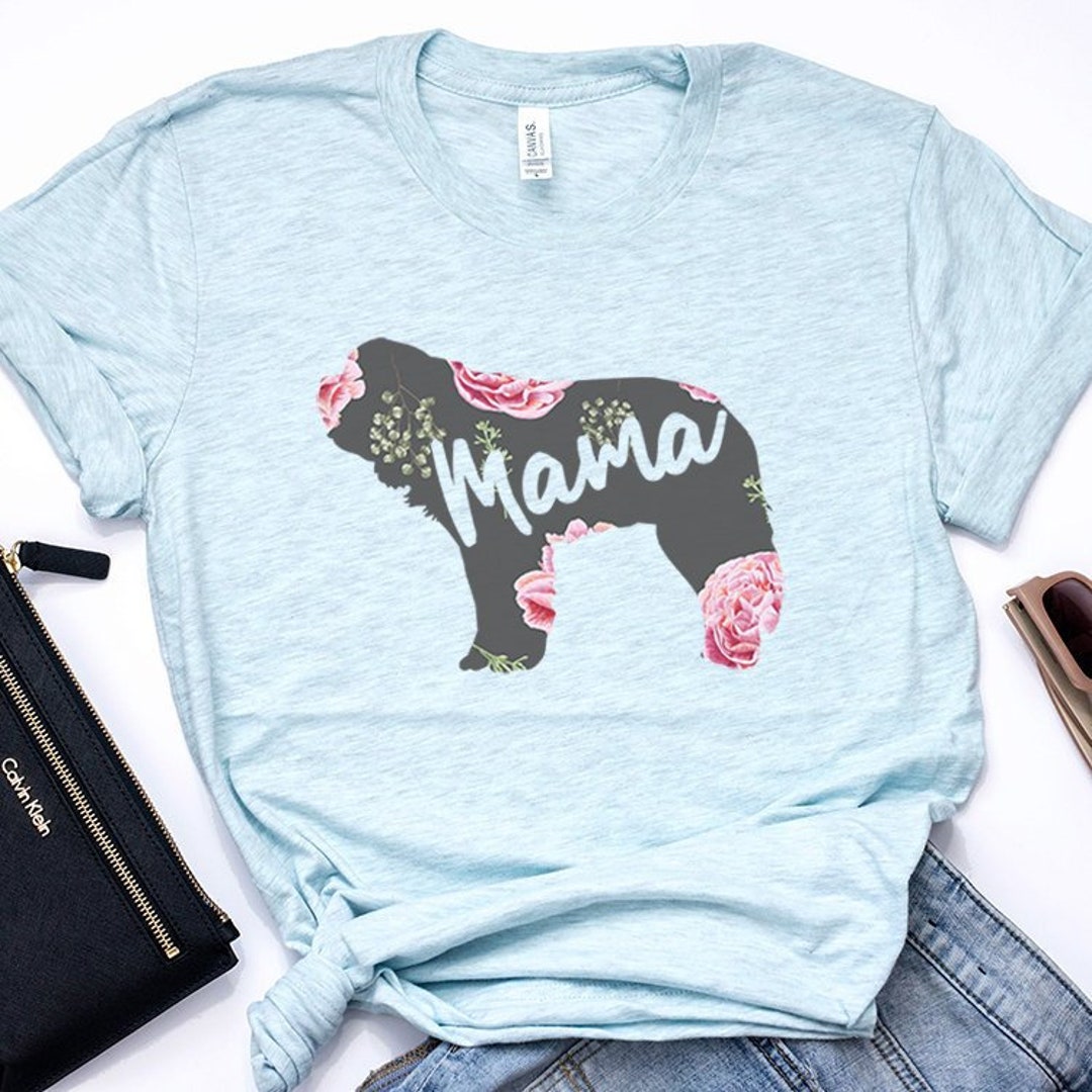 Saint Bernard Mama T-shirt Dog Mom Tshirt Floral Dog - Etsy