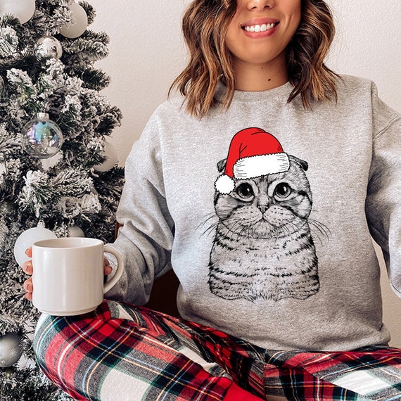 santa cat sweatshirt