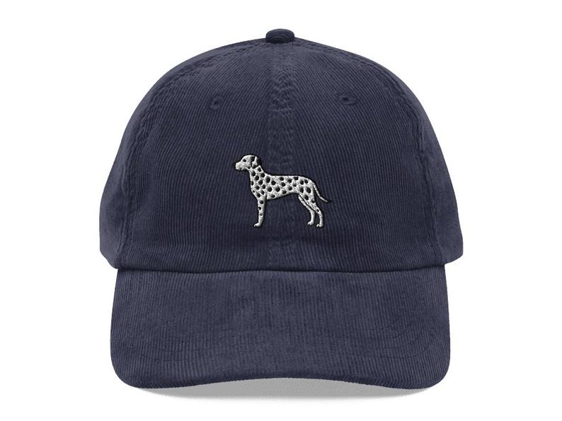 This embroidered Dalmatian hat is a perfect gift for dog dad, dog mom, Dalmatian lovers, and dog owner. Whether it's a Dalmatian beanie, vintage distressed hat, denim hat, corduroy hat or dad hat, it's a cute and funny way to show off your love for your Dalmatian dog.