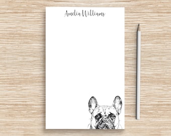 French Bulldog Notepad, Personalized Dog Notepad, Custom Dog Stationery, Teacher Coworker Veterinarian Graduation Gift, Frenchie Mom Gifts