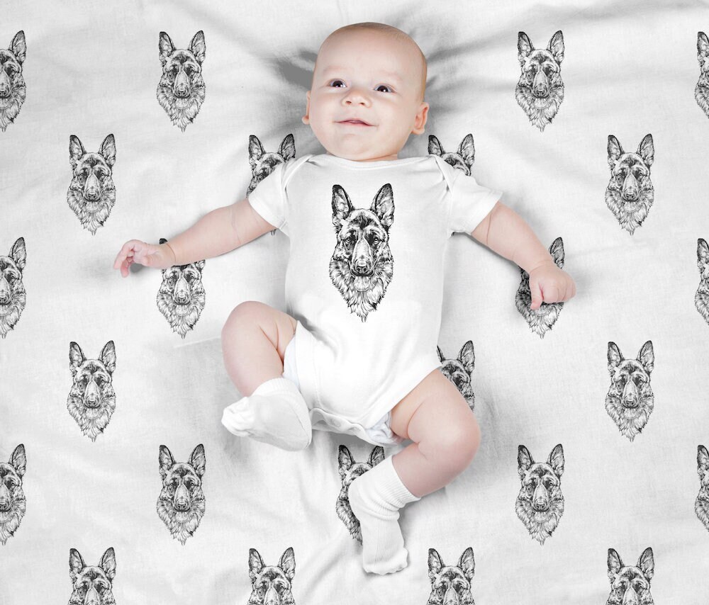 German Shepherd Baby Blanket GSD Dog Swaddle Blanket Set Etsy India
