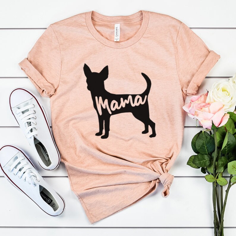 Download Chihuahua Mama T-shirt Dog Mom Tshirt Floral Dog Silhouette | Etsy