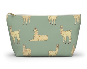 Llama Pouch, Pencil Case, Animal Custom Teacher Pencil Pouch, Bridesmaid Cosmetic Bag, Llama Zipper Makeup Bag, Accessory Pouch