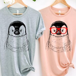 Funny and Cute Nerdy Animal Wearing Glasses shirt for Penguin lovers! This Penguin art tshirt, tank top, kids tee, youth or sweatshirt is a perfect gift for Penguin Lover and Animal Lovers.