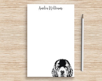 Newfie Notepad, Personalized Dog Notepad, Custom Dog Stationery, Teacher Coworker Veterinarian Graduation Gift, Newfoundland Dog Mom Gifts