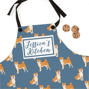 Custom Dog Apron, Shiba Inu Aprons, Dog Personalized Cooking Baking Apron For Women, Men, Kitchen Chef Gifts, Hostess Gift Ideas