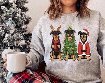 Beauceron Christmas Sweatshirt, Santa Dog mom Shirt, Reindeer Xmas Sweater, Hoodie, Gifts