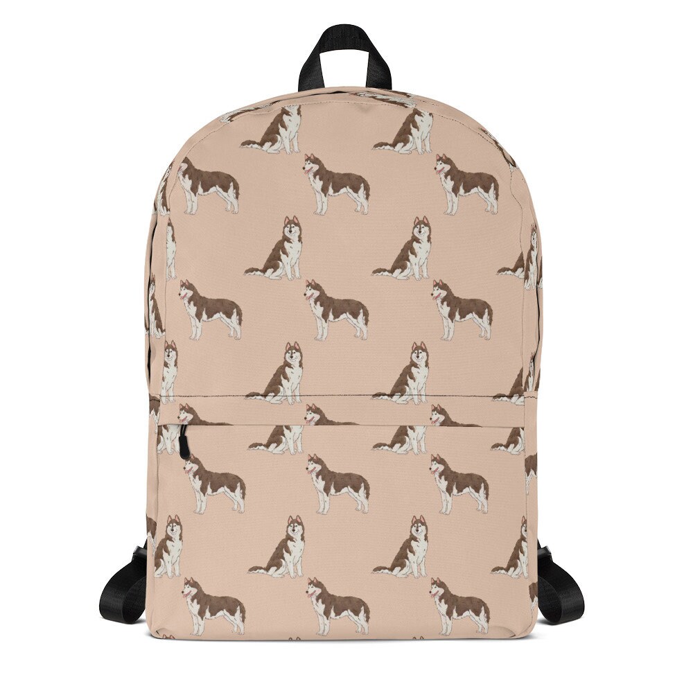 Siberian Husky Backpack, Dog Laptop Bag, Women's Travel Backpack, Cute ...