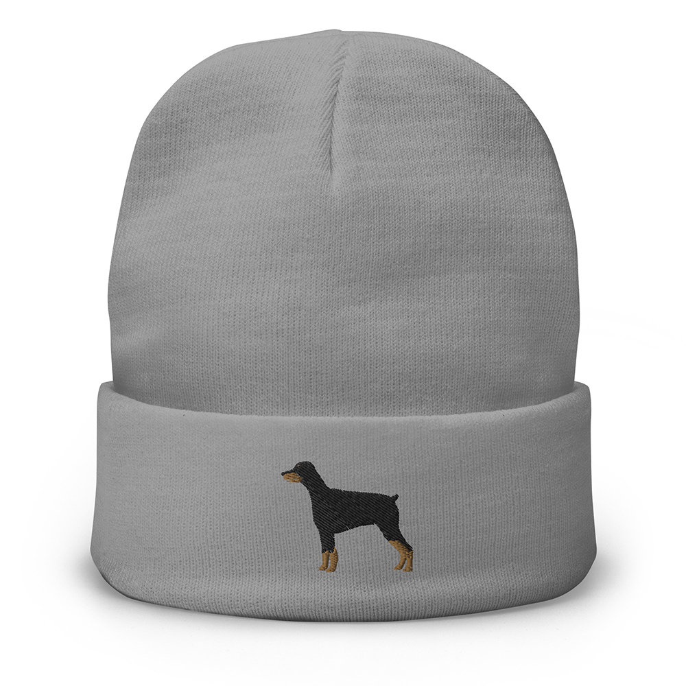 Doberman Pinscher Hat, Dobie Beanie, Dog Cap, Dog Embroidered