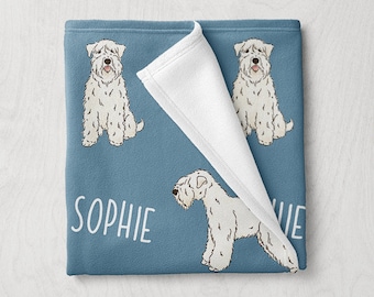 Wheaten Terrier Blanket, Custom Name Dog Blanket, Personalized Baby Blanket, Custom Pet Blanket, Dog Themed Gifts, Baby Girl Boy Blanket