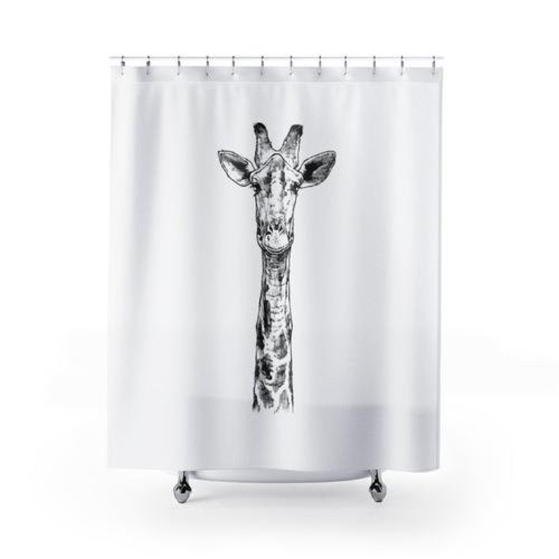 Giraffe Shower Curtain Safari Animal Shower Curtains Set Etsy