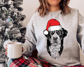 Sweat de Noël pour chien grand bouvier suisse, chemise de Noël père Noël suisse, pull de Noël pour maman chien, cadeaux de Noël pour amoureux suisse
