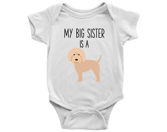 My Big Brother / Sister is a Goldendoodle Doodle Baby Bodysuit, Funny Dog Lover Baby Clothes, Baby Boy, Baby Girl Bodysuit, Baby Shower Gift