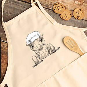 Crested gecko Apron, Eyelash gecko Mom Aprons with pockets, Crestie Lizard Animal Cooking Baking Apron For Women, Men, Kitchen Chef Gifts