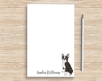 Boston Terrier Notepad, Personalized Dog Notepad, Custom Dog Stationery, Coworker Veterinarian Graduation Gift, Teacher, Bostie Mom Gifts