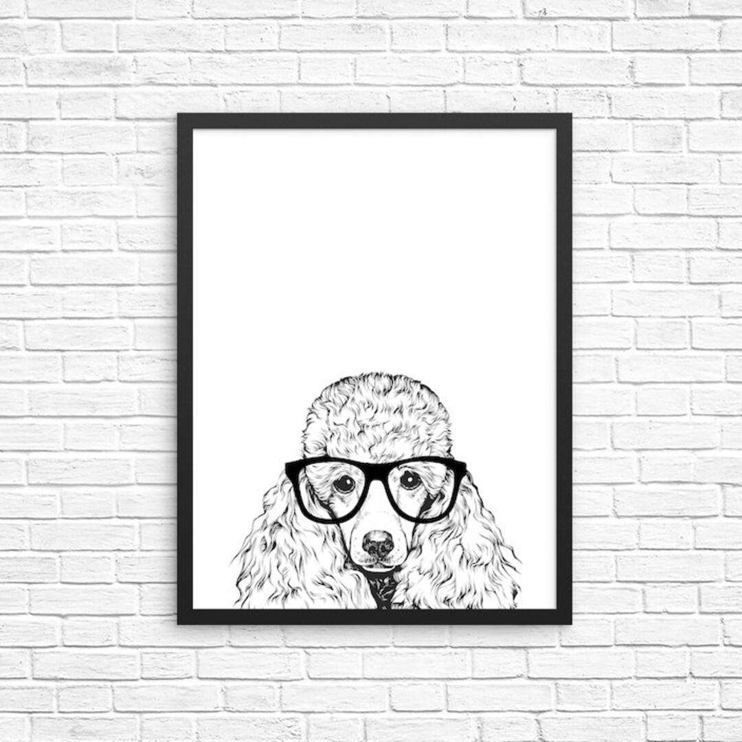 Poodle Wall Art, Poodle Dog Portrait Print, Farmhouse Sign, Wall Decor ...