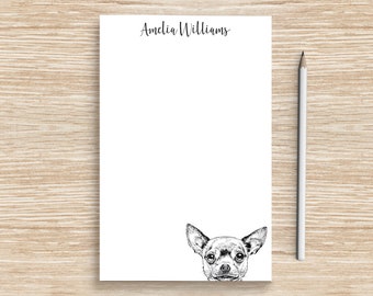 Chihuahua Notepad, Personalized Dog Notepad, Custom Dog Stationery, Teacher Coworker Veterinarian Graduation Gift, Chihuahua Mom Gifts