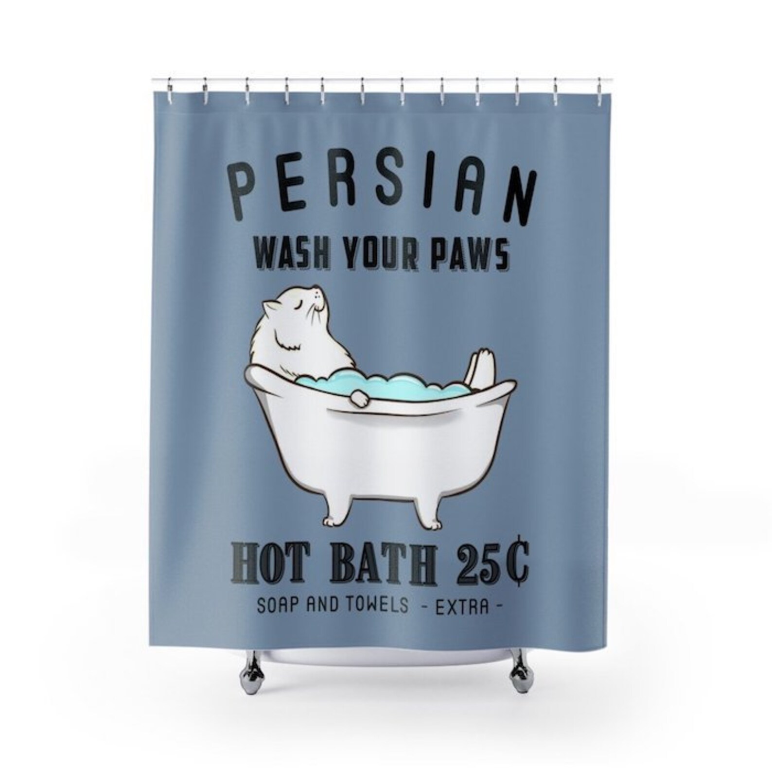 Persian Cat Shower Curtain Cat Shower Curtains Bath Curtain Etsy