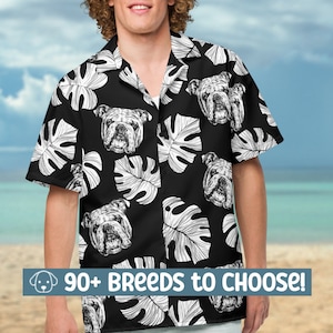 Custom Dog Hawaiian Shirt, Summer Dog Breed Button Hawaii Shirt, Personalized Dog Face Hawaiian Shirt For Men, Women, Dog Dad Gift