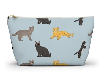 Cat Pouch, Pencil Case, Cat Custom Teacher Pencil Pouch, Bridesmaid Cosmetic Bag, Cat Mom Zipper Makeup Bag, Accessory Pouch