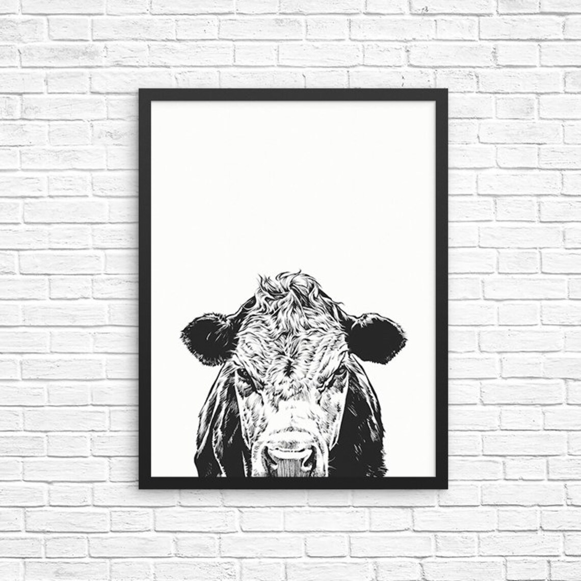 Cow Wall Art Cow Print Cow Farmhouse Decor Farm Animal Etsy