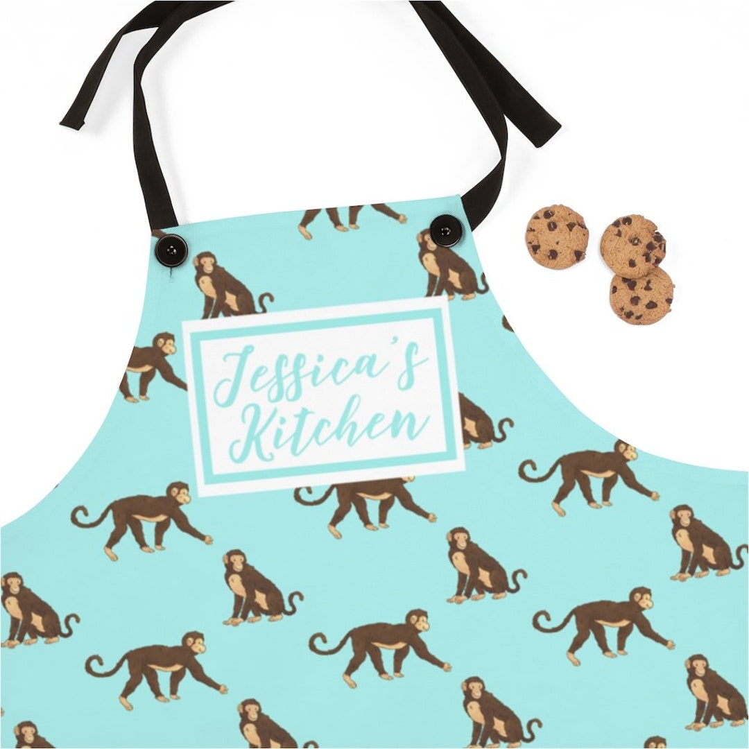 Custom Apron Monkey Aprons Safari Animal Personalized Etsy