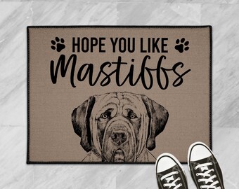 English Mastiff Doormat, Hope You Like Mastiffs Dog Door Mat, Dog Welcome Mat Floor Mat Rug, Custom English Mastiff Lover Gifts