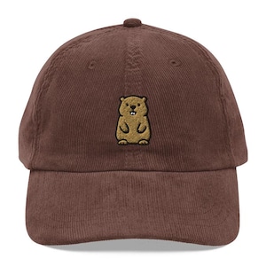 Groundhog Hat, Woodchuck Cap, Beanie, Groundhog Day Embroidered Baseball Hat, Animal Dad Hat, Groundhog Lover Cap, Fathers Day Gift