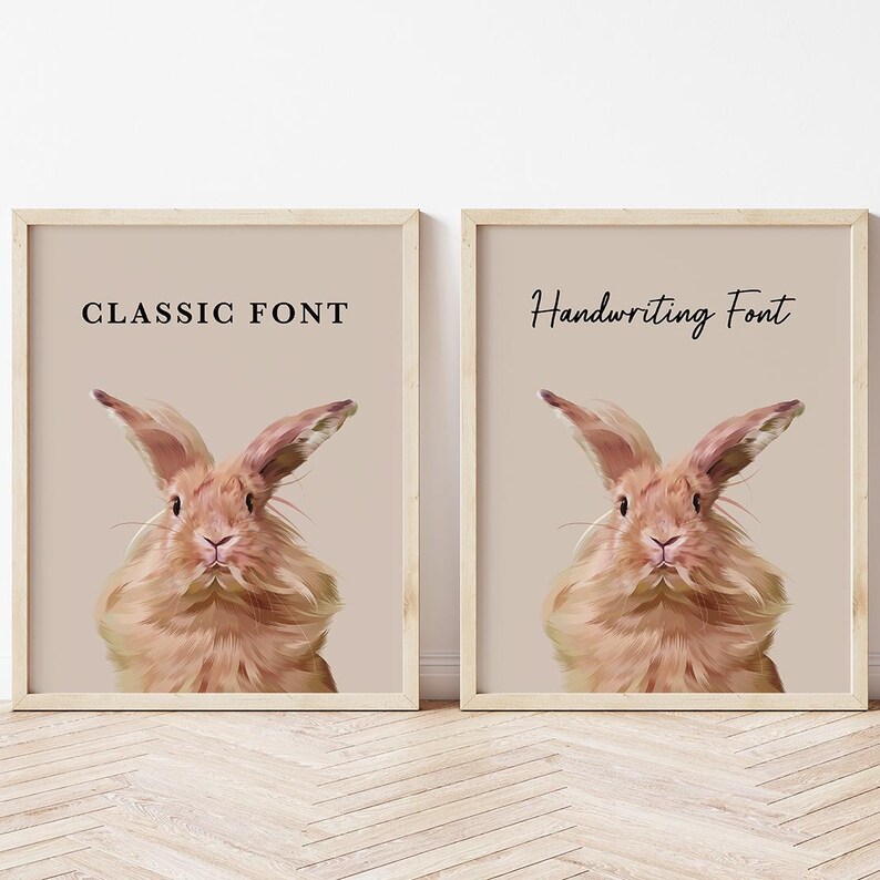 Custom Rabbit Portrait Painting wall art with custom Rabbit name and Bunny drawing art print, perfect Rabbit lover gift or Rabbit memorial gift for Bunny mom and Rabbit dad. This pet portrait art is available in poster, framed and canvas.