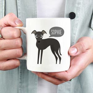 Greyhound Mug, Personalized Name Coffee Mug, Custom Dog Mug, Pet Coffee Mugs, Dog Lover Gift 11oz 15oz Coffee Mug Cup, Glass
