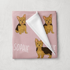 Yorkshire Terrier Blanket, Custom Yorkie Dog Blanket, Personalized Baby Blanket, Custom Pet Blanket, Dog Themed Gifts, Baby Girl Boy Blanket