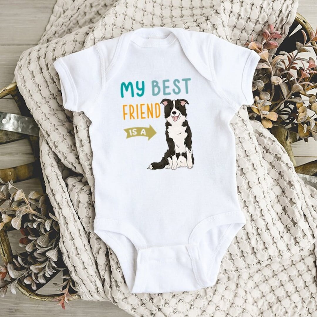 My Best Friend is a Border Collie Baby Bodysuit, Baby Boy Baby