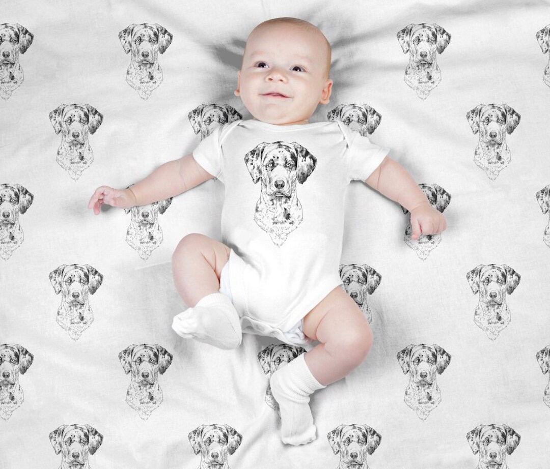 Catahoula Leopard Dog Baby Blanket, Dog Swaddle Blanket Set, Newborn