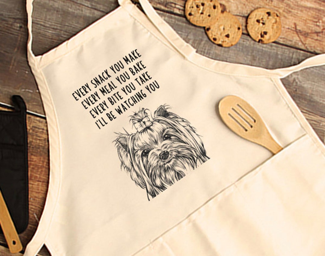 Yorkie Apron, Yorkshire Terrier Dog Aprons With Pockets, Every Snack